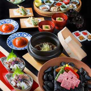 四季模様を表す伝統の和食をコースで