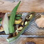 大和 - 前菜　これに玉蜀黍のかき揚げも付くよ