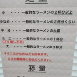 ラーメン二郎 - 麺量＆豚量
