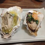 牡蠣ツ端 - 焼き牡蠣2種盛