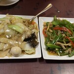 王様の餃子 - 八宝菜と青椒肉絲