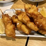 漁竿 - 魚とネギの挟み串あげ