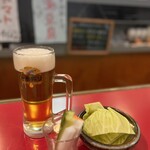 北北新地 - 北北新地セットのドリンク、野菜盛り、キャベツ