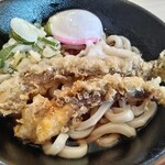 Kamayaki Torihompo Oyahinaya - セットのゲソ天ぶっかけうどん