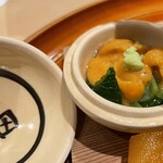 銀座 しのはら - 雲丹　酢橘割醤油掛け