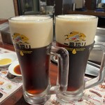 秋吉 - ビール　ハーフ＆ハーフ　572円