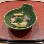 御料理 寺沢 - 熊肉と筍のしゃぶしゃぶ