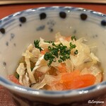 御料理 寺沢 - 河豚皮とトマトの土佐酢和え