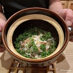 御料理 寺沢 - ずわいがにと菜花の炊込みごはん