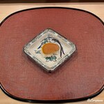 御料理 寺沢 - 自家製の唐墨の飯蒸し