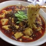 晴々飯店 - 裏メニューのプレミアム麻婆豆腐麺　1080円（2014）