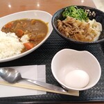 Hanamaru Udon - 私のぉ～カレーセット370円税込+牛肉温玉ぶっかけ（小）690円税込ですってぇ〜♪