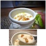 パザパ - 新玉葱のスープ。丁寧に作られているのがわかる、玉葱の旨味を感じるスープ。