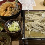 Kongou An - ハーフへぎ蕎麦と天丼セット