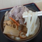 手打ちうどん 上田 - 麺のリフトアップ