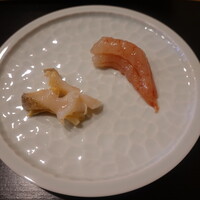 鮨 十兵衛 - ばい貝 、甘海老づけ、海老の味噌も漬けに