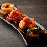 Assortment of 4 types of kimchi