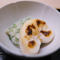 道人 - 焼いた白子と飯蒸し。