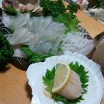 北翠寮 - 刺し盛り（ヒラメ・ホタテ・ホッキ）