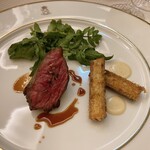 SALONE TOKYO - なかやま牧場「高原黒牛」 イチボのロースト 牛蒡 神奈川県産天然クレソン