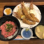 Hanaichi - まぐろたたき丼と赤海老フライ