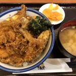 天丼てんや - たれづけ海鮮天丼にクーポンでほたてのせ