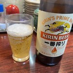 来々軒 - 瓶ビールは中瓶の一番搾り