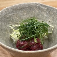 柚木元 - ○本州鹿のハツ、みさきキャベツ、大葉と共に