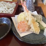 手打そば風來蕎 - 天せいろの天ぷらと天つゆ