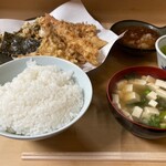いもや - 天ぷら定食　れんこんは下に隠れてた　