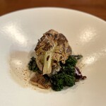 ナガタ店 - 太刀魚のソテー 牡蠣 チコリローザ 紫白菜 スティックセニョーラ