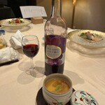 野々庵 - 《ぶどうジュース》車なのでワインが飲めず…代わりに美味しいぶどうジュースを。残りはお持ち帰りできました♪《茶碗蒸しフカヒレ餡》