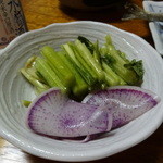 Izakaya Shino - 野沢菜もこの家の漬け方のもの。カブラもマジうまい