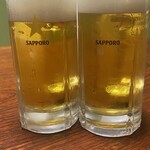 天心 - 生ビールで乾杯！