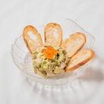 Mackerel and avocado with tartare baguette