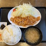 Izakeshokudou Waraku - 本日のイチオシから　　　　　　　　　　　　　　　　定食屋さんの豚ロースポークケチャップ定食1200円