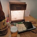 手打ちそば 根津 鷹匠 - ほいろセット＆瓶ビール(大瓶)