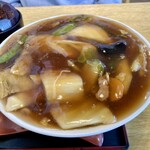 盧山 - 中華丼、ご飯は何処に？