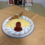 レストラン八白 - エビフライとオムライス