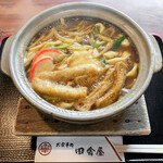 田舎屋 - カレー煮込みうどん＋玉子