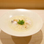 鮨 あらい - すっぽんと白子、浅蜊の玉子どしスープ