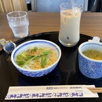 Youmenya Goemon - 大根サラダ＆スープ＆アイスカフェオレ