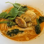 洋麺屋 五右衛門 - 広島産牡蠣と冬野菜のトマトクリームスープパスタ
