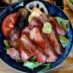 和食酒場 風花 - あがの姫牛と季節野菜のステーキ丼