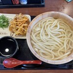 丸亀製麺 - 釜揚げうどん(大)  野菜かきあげ