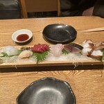 三山 - お造り盛り合わせ＆蛸ぶつ