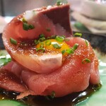 末広寿司 - 本鮪大トロと赤身と鰤のスタミナ漬け