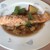 レストラン　ワクセイ - 料理写真:本日のお魚料理　サーモンのアーモンドバターソース