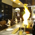 ステーキ池田 - 見事な火柱