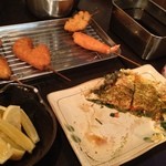 串カツの店 かつーん - 2013, 年末　葱焼き、串各種、あはは